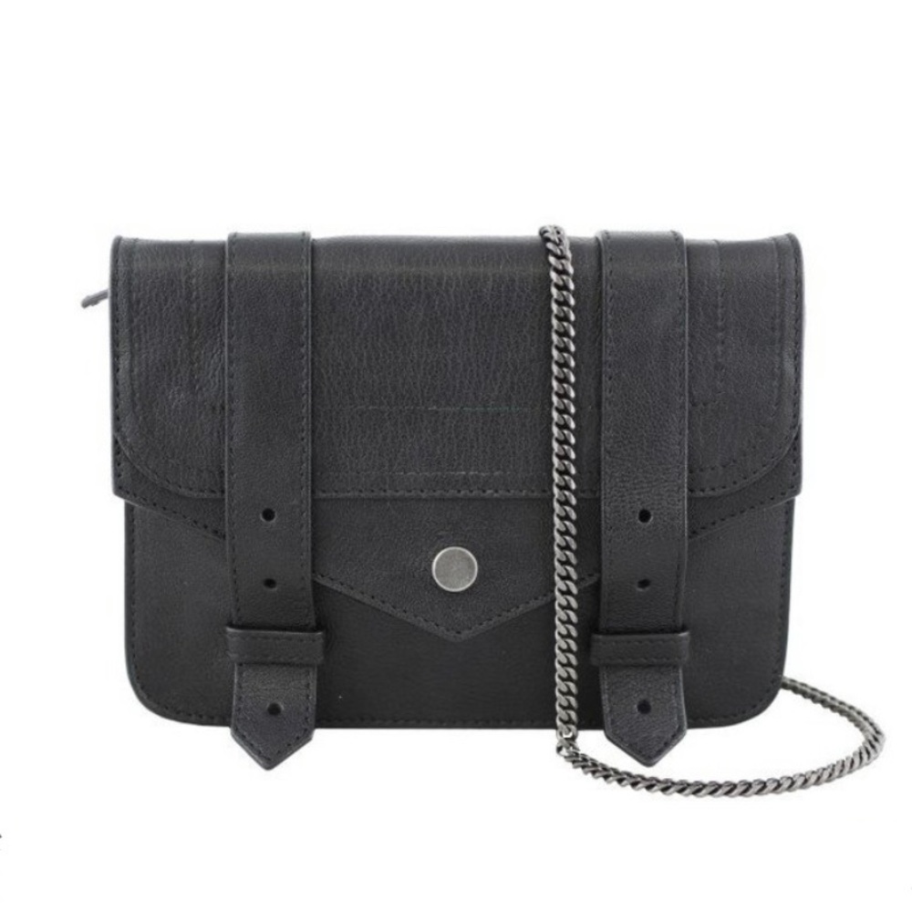 Proenza Schouler PS1 Mini Chain Link black leather crossbody purse
